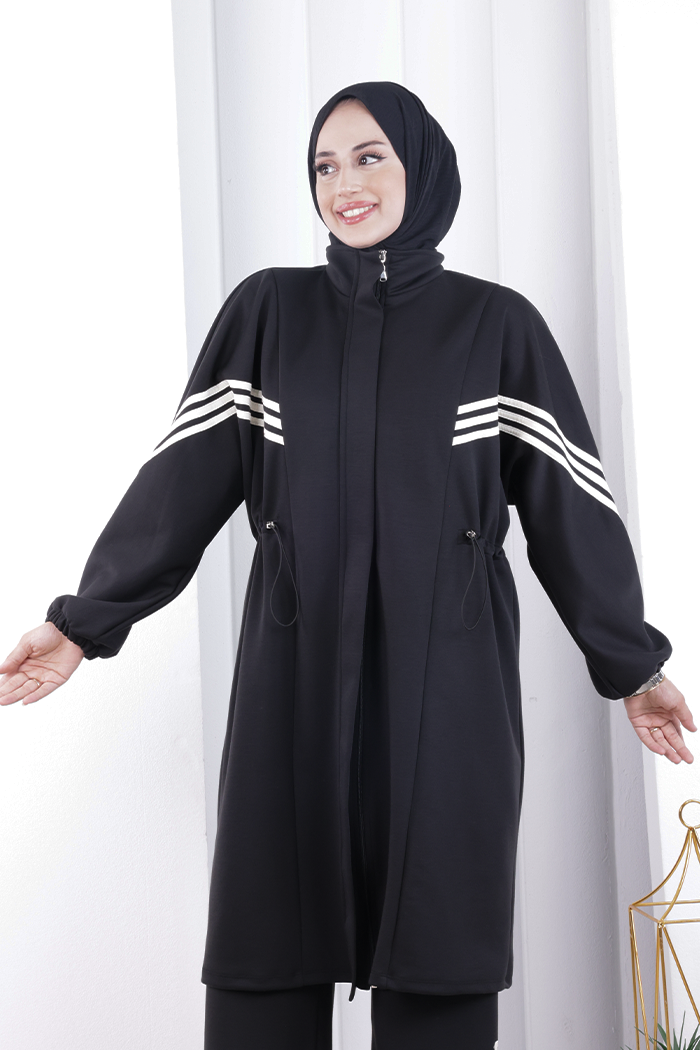 Şeritli Spor Takım 8715 Siyah - 4