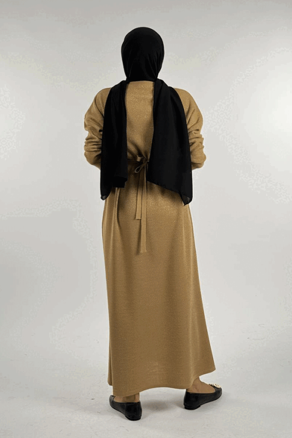Simli Triko Elbise 18315 Taba - 2