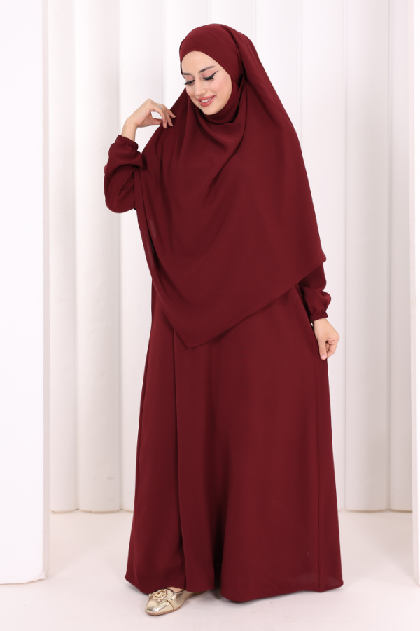 Dubai Sufleli Elbise Takım 6044 Mürdüm - 3