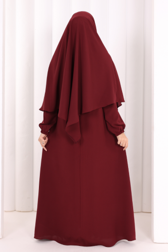 Dubai Sufleli Elbise Takım 6044 Mürdüm - 4