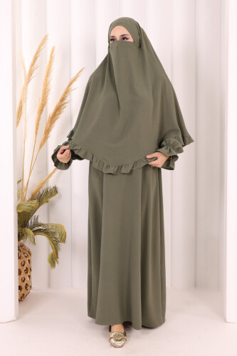 Sufleli Namaz Elbisesi 6034 Haki