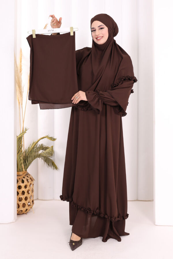 Hac Umre Sufleli, Elbise Takım ŞAL HEDİYE 3951 Kahverengi - 1