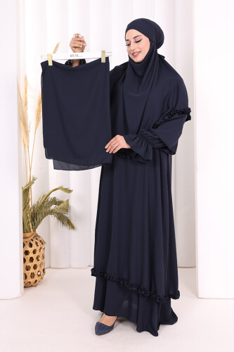 Hac Umre Sufleli, Elbise Takım ŞAL HEDİYE 3951 Lacivert - 6