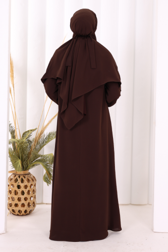 Sufleli Elbise Takım 6044 Kahverengi - 4