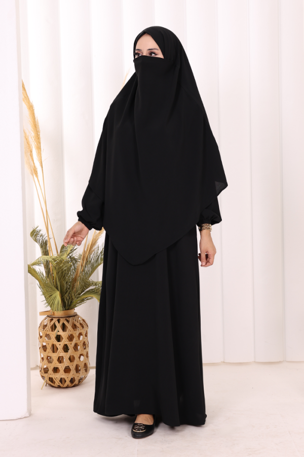 Sufleli Elbise Takım 6044 Siyah - 1