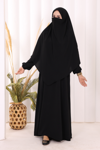 Sufleli Elbise Takım 6044 Siyah - 2