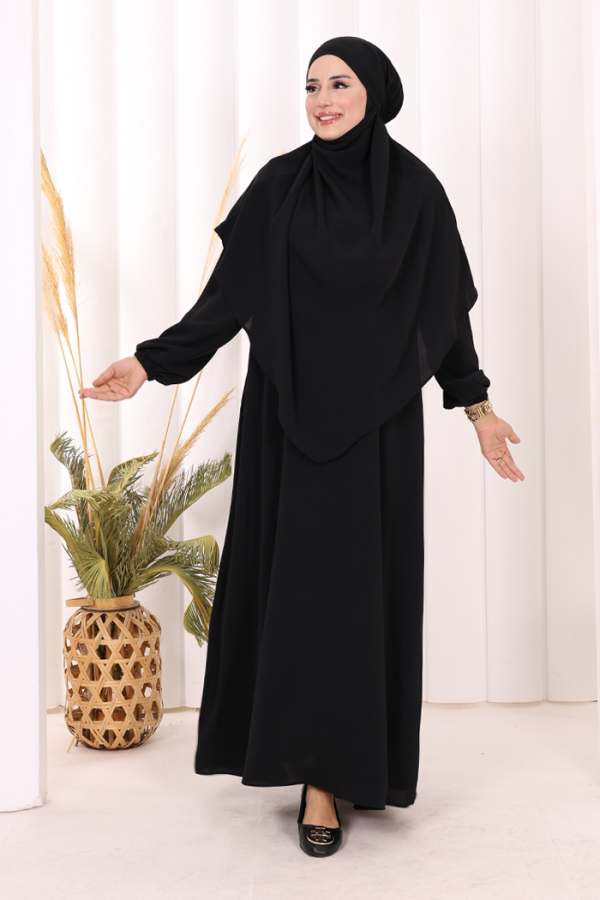 Sufleli Elbise Takım 6044 Siyah - 3