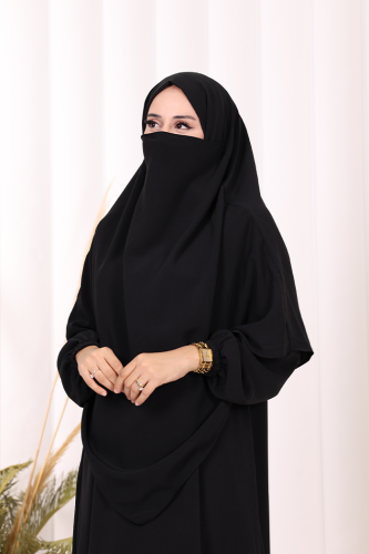 Sufleli Elbise Takım 6044 Siyah - 6