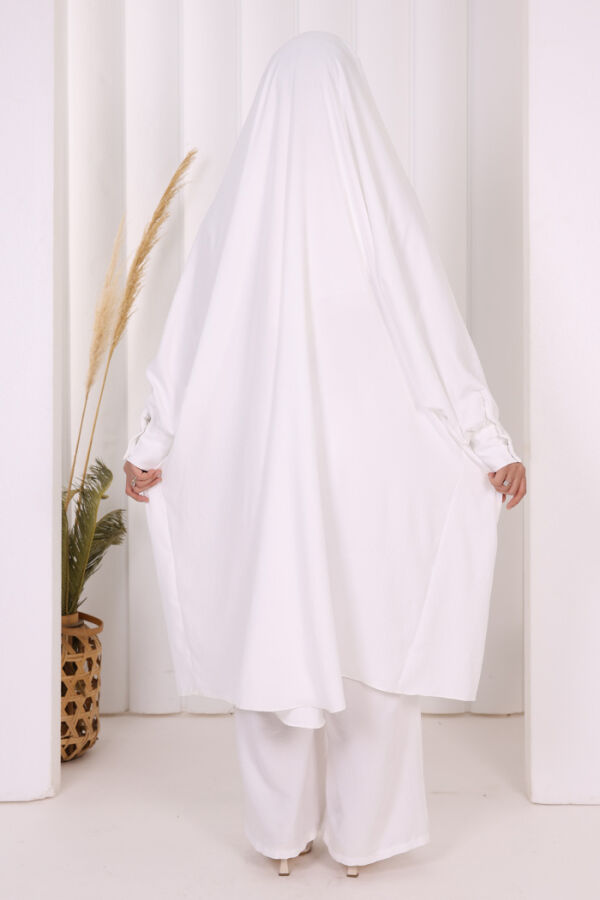 Sufleli Tunik Pantolon Takım 8004 Ekru - 4