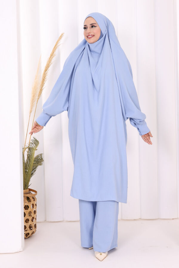 Sufleli Tunik Pantolon Takım 8004 Mavi - 3