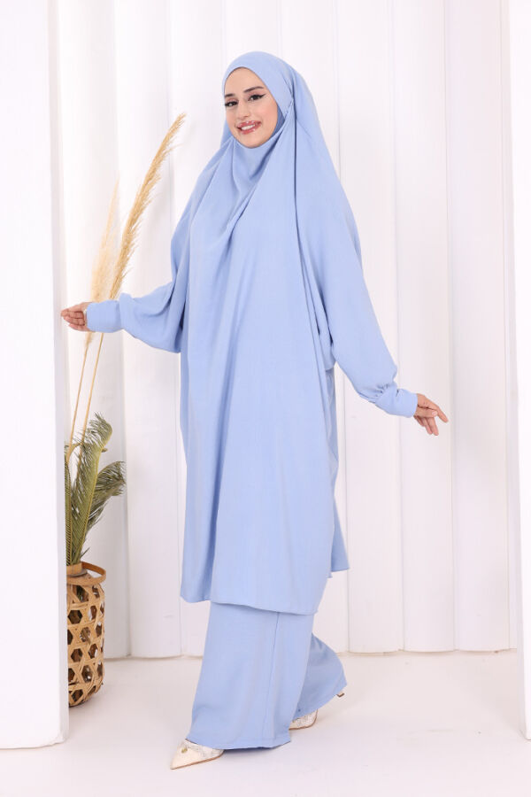 Sufleli Tunik Pantolon Takım 8004 Mavi - 4