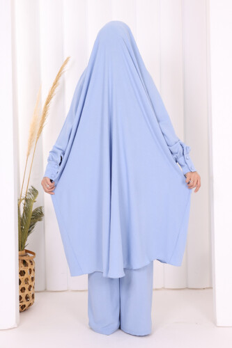 Sufleli Tunik Pantolon Takım 8004 Mavi - 5