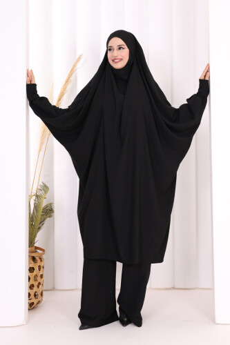 Sufleli Tunik Pantolon Takım 8004 Siyah - 3