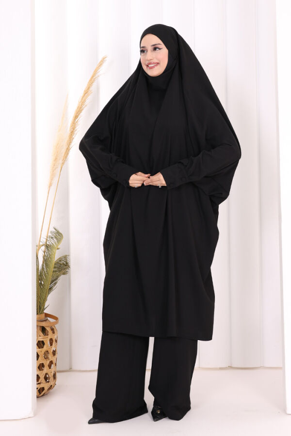 Sufleli Tunik Pantolon Takım 8004 Siyah - 4