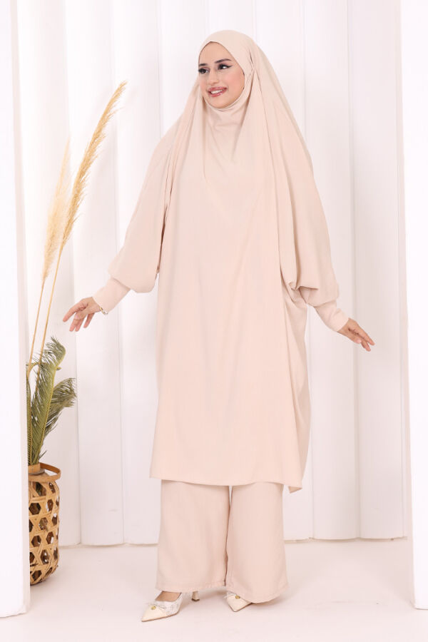 Sufleli Tunik Pantolon Takım 8004 Taş - 1