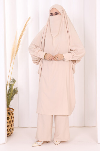 Sufleli Tunik Pantolon Takım 8004 Taş - 3