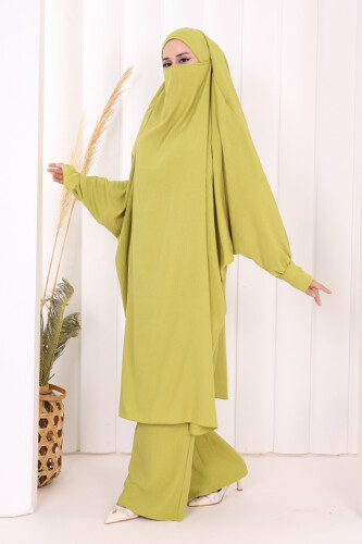 Sufleli Tunik Pantolon Takım 8004 Yağ Yeşili - 2