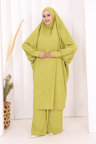 Sufleli Tunik Pantolon Takım 8004 Yağ Yeşili - 3