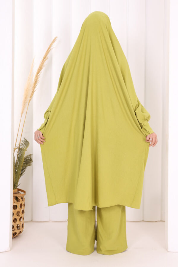 Sufleli Tunik Pantolon Takım 8004 Yağ Yeşili - 5