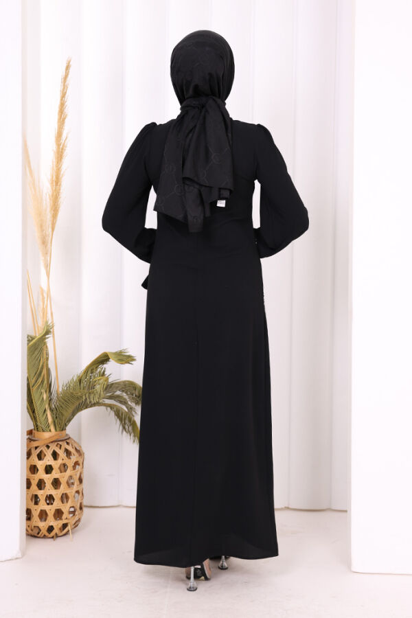 Taş Detaylı Elbise 3935 Siyah - 4