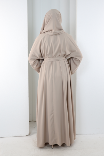 Taş Detaylı Şallı Abaya 7096 Taş - 4