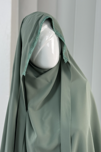 Tek Katlı Dantelli Sufle 6061-3 Koyu Mint - 2