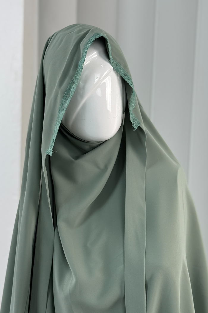 Tek Katlı Dantelli Sufle 6061-3 Koyu Mint - 2