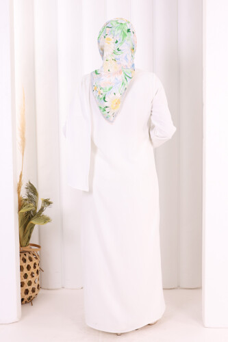 Tek Omuz Gold Toka Detaylı Tunik Pantolon Takım 8698 Ekru - 4