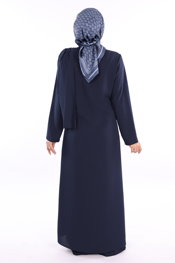 Tek Omuz Gold Toka Detaylı Tunik Pantolon Takım 8698 Lacivert - 3