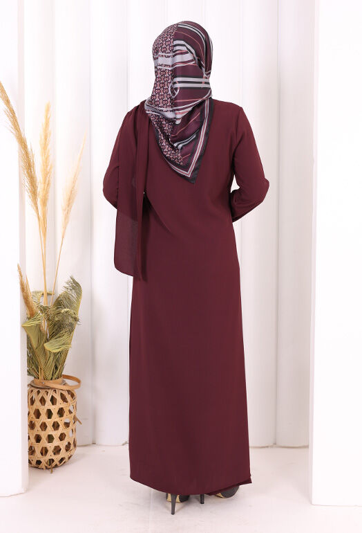 Tek Omuz Gold Toka Detaylı Tunik Pantolon Takım 8698 Mürdüm - 5