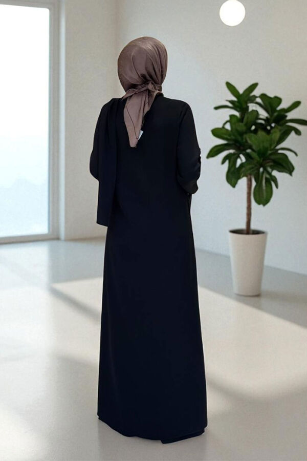 Tek Omuz Gold Toka Detaylı Tunik Pantolon Takım 8698 Siyah - 2
