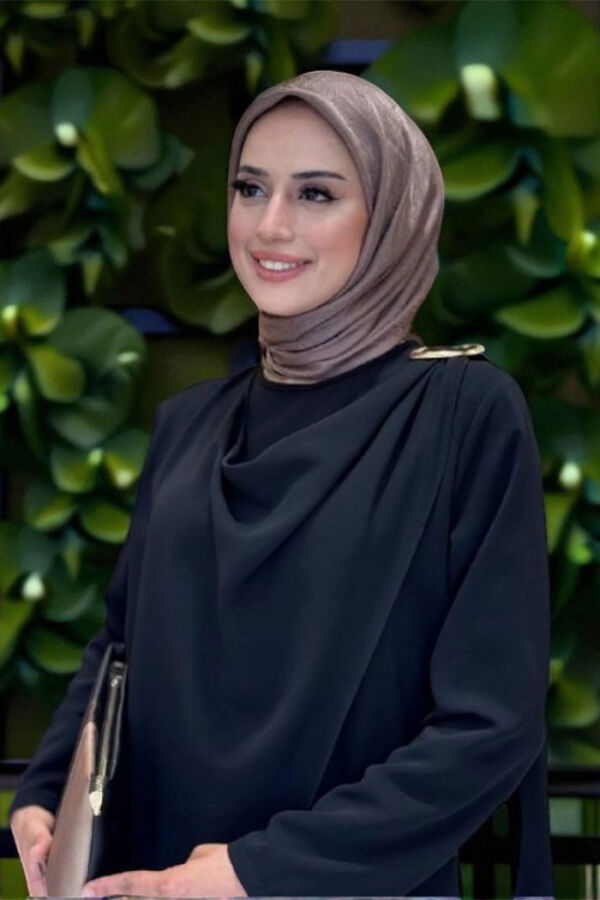 Tek Omuz Gold Toka Detaylı Tunik Pantolon Takım 8698 Siyah - 4