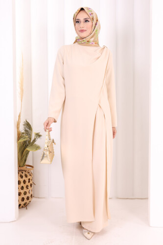 Tek Omuz Gold Toka Detaylı Tunik Pantolon Takım 8698 Taş - 3