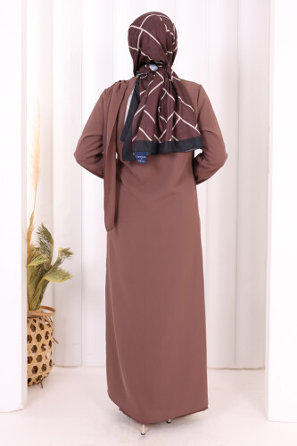 Tek Omuz Gold Toka Detaylı Tunik Pantolon Takım 8698 Vizon - 6