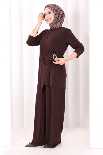 Toka Detaylı İkili Takım 8034 Kahverengi - 3