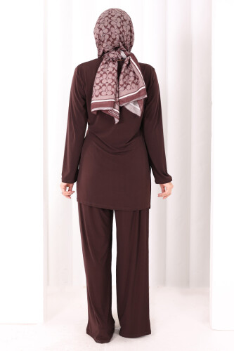 Toka Detaylı İkili Takım 8034 Kahverengi - 4