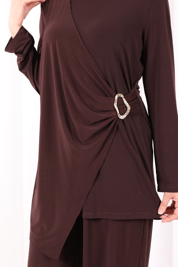 Toka Detaylı İkili Takım 8034 Kahverengi - 6