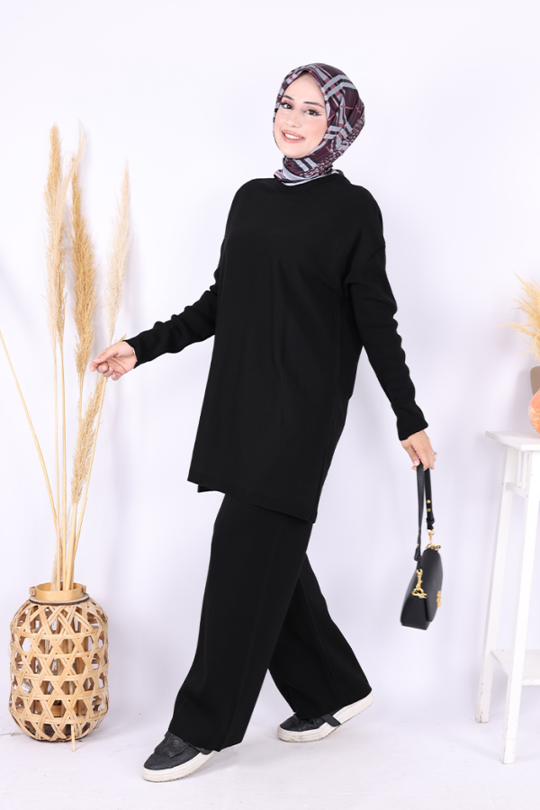 Triko Tunik Pantolon Takım 17035 Siyah - 2