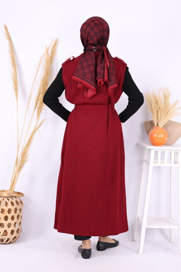 Triko Yelek 18336 Bordo - 3