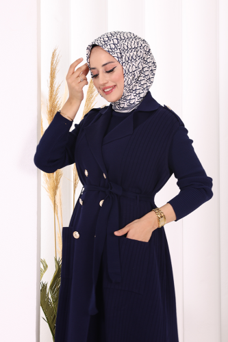 Triko Yelek 18336 Lacivert - 5