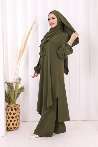 Tunik Pantolon Takım 8003 Haki - 3