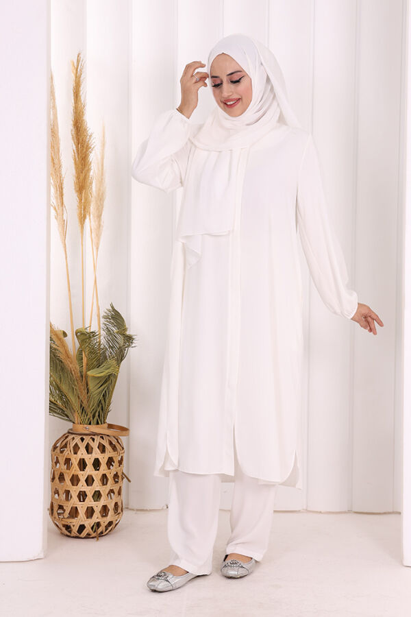 Tunik Pantolon Takım 8006 Ekru - 2