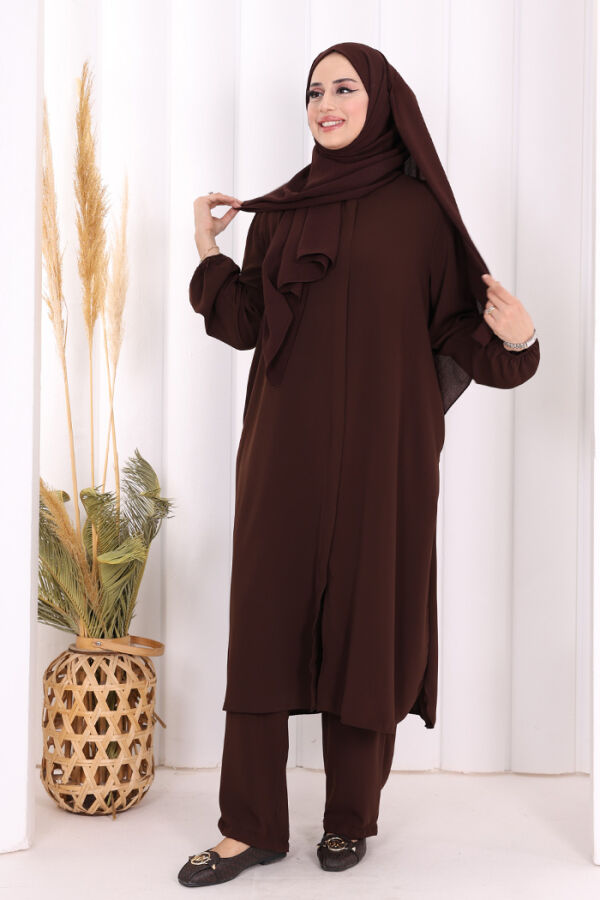 Tunik Pantolon Takım 8006 Kahverengi - 1