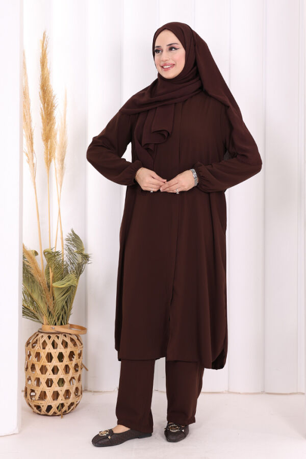 Tunik Pantolon Takım 8006 Kahverengi - 2