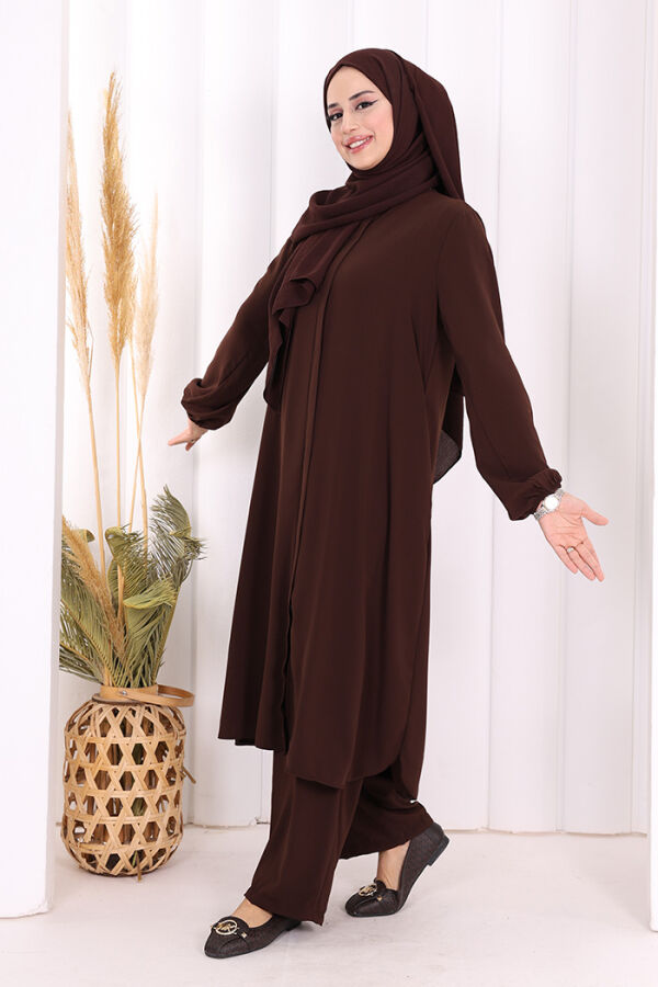 Tunik Pantolon Takım 8006 Kahverengi - 3