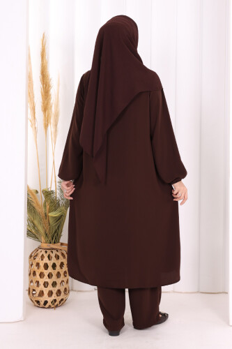 Tunik Pantolon Takım 8006 Kahverengi - 4