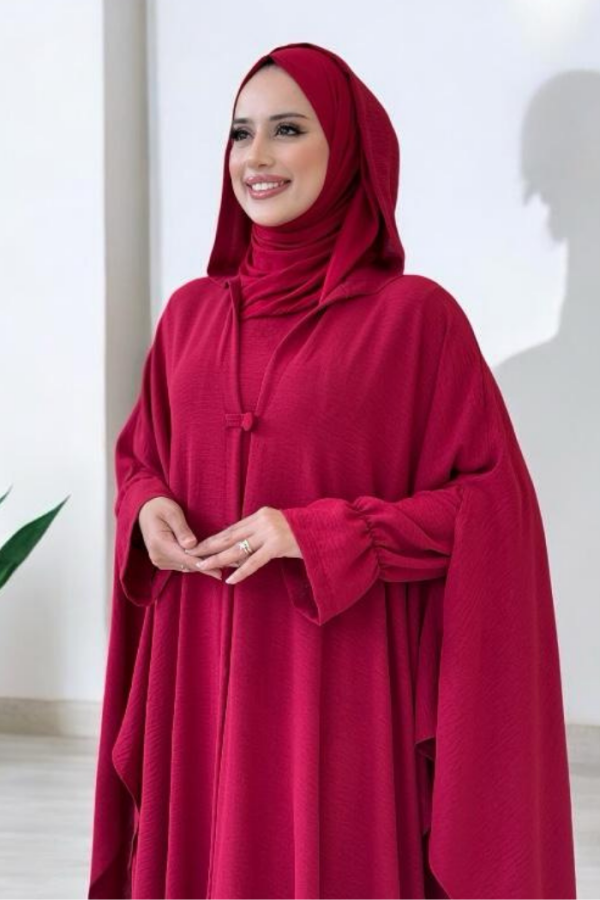 Tunik, Pantolon ve Abaya Üçlü Takım 8663 Bordo - 4
