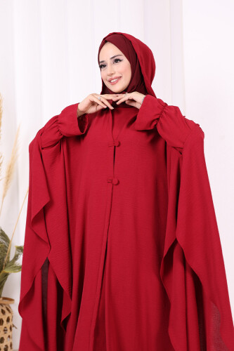 Tunik, Pantolon ve Abaya Üçlü Takım 8663 Bordo - 5