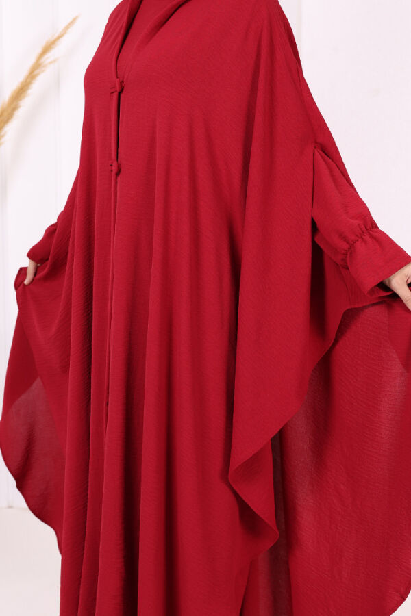 Tunik, Pantolon ve Abaya Üçlü Takım 8663 Bordo - 6