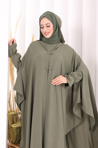 Tunik, Pantolon ve Abaya Üçlü Takım 8663 Haki - 5